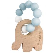 BAMBINO Silicone & Wood Teether '"Blue"